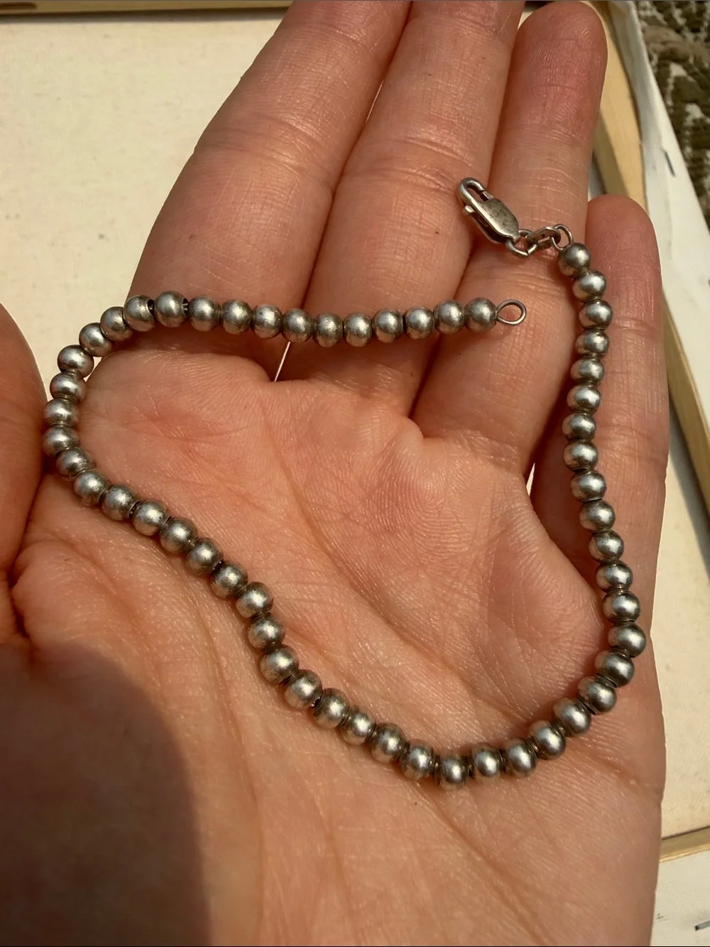Sterling Silver 925 Italy Bead Bracelet size 8.25inch